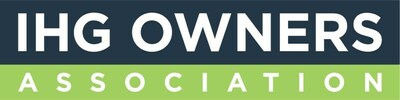 IHG Owners Association Logo with the words "IHG Owners" in white over a dark blue background and the word "association" below it over a light green background.