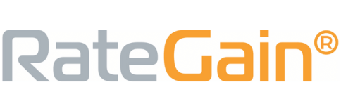 Rate Gain logo with the word "rate" in gray and "gain" in orange