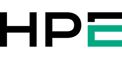 HPE Logo with the letters "HPE" and the bottom half of the E is a mint green