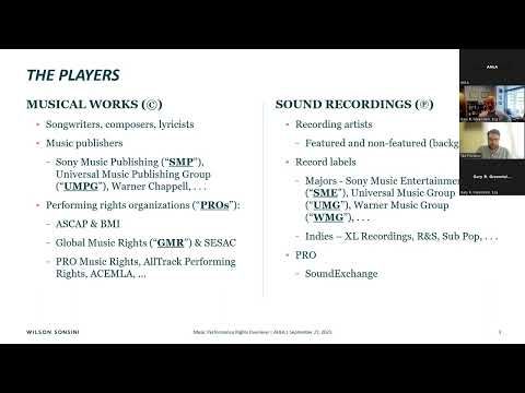 Music Performance Rights Webinar