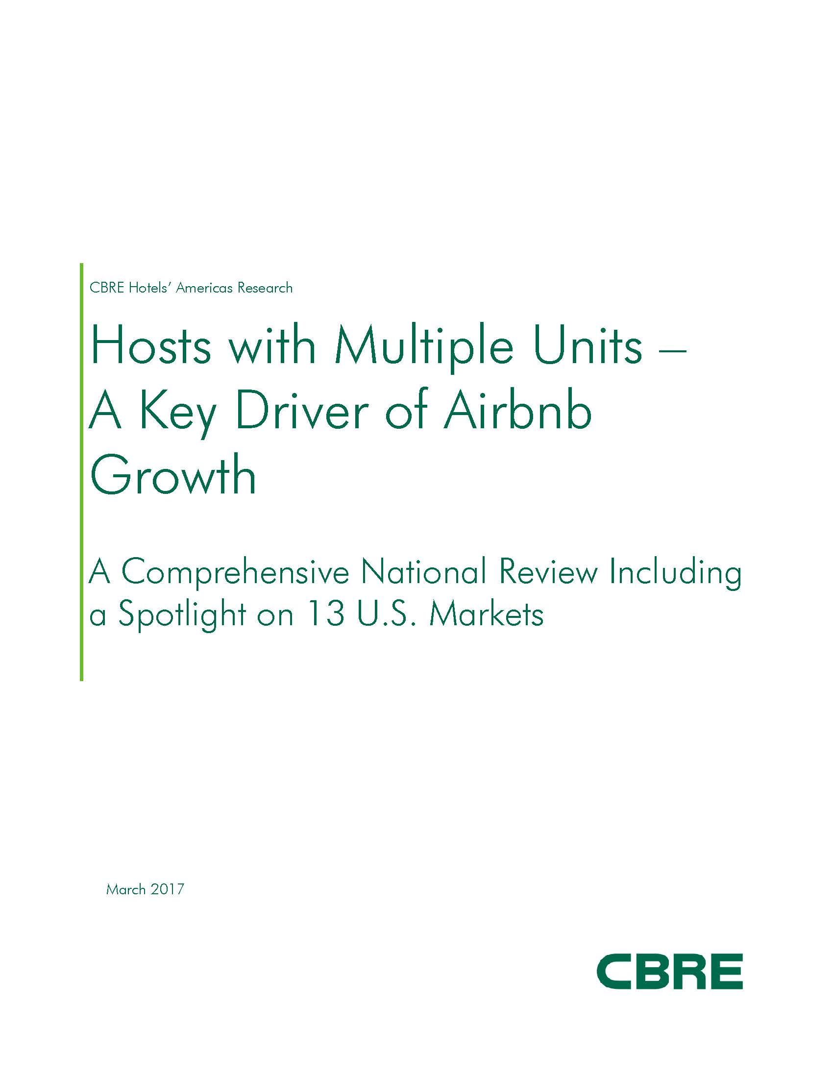Cover for CBRE air bnb report