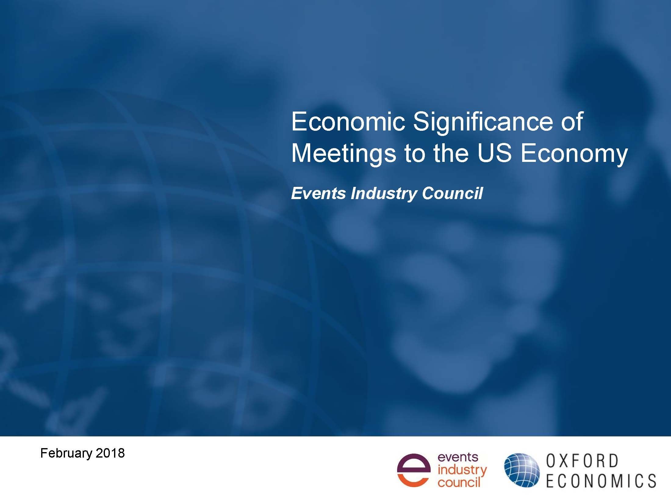 Cover slide for economic significance of meetings presentation