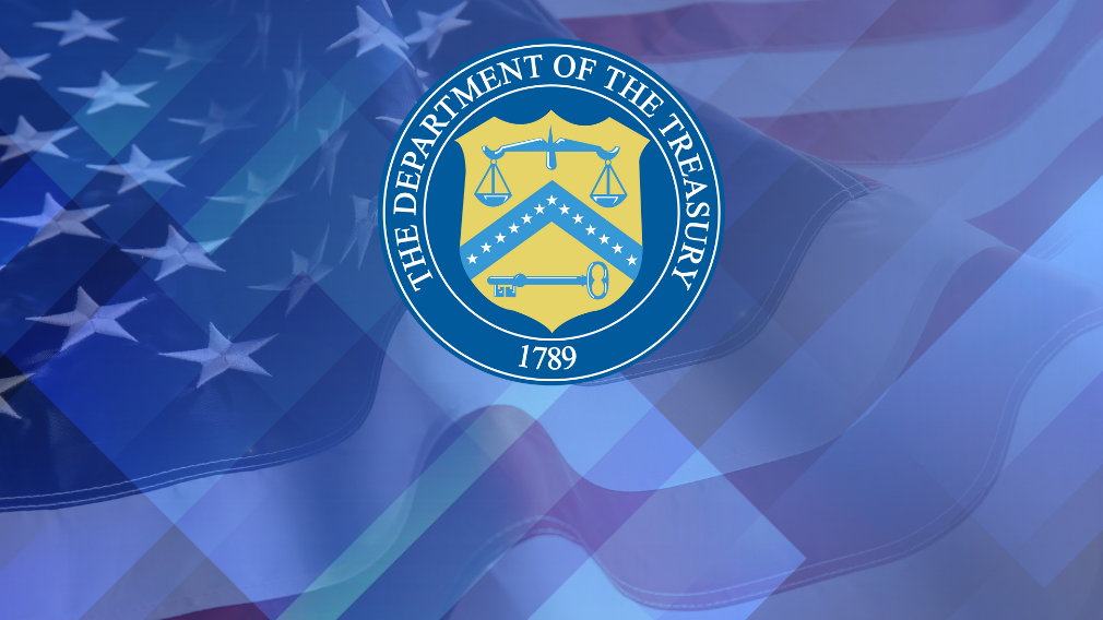 Treasury seal with flag