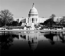U.S. Capitol in black and white