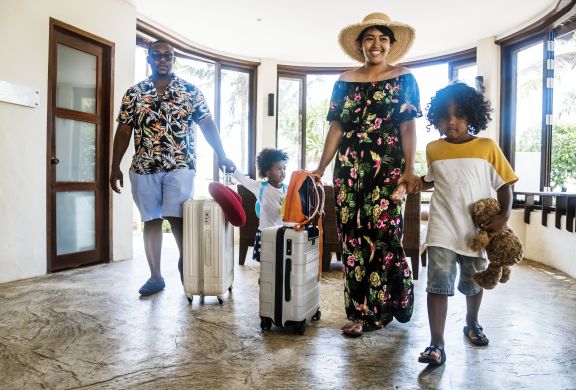 family vacation stock photo