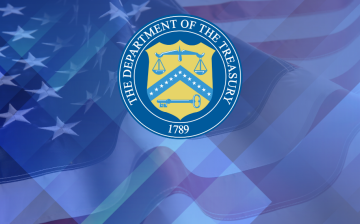 Treasury seal with flag