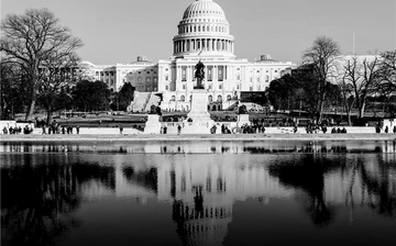 U.S. Capitol in black and white