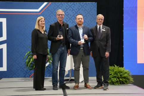 From left to right: Sandy Angel, Senior Director of Technology & Information, AHLA; Tim Kinsella, Global Sales, Canary Technologies; Tim Stoe, Divisional Director of IT, Belmond; David Sjolander, VP of HTNG Operations, AHLA